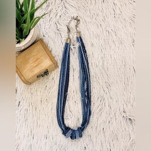 Vintage 1980s Chunky Beaded Blue Necklace